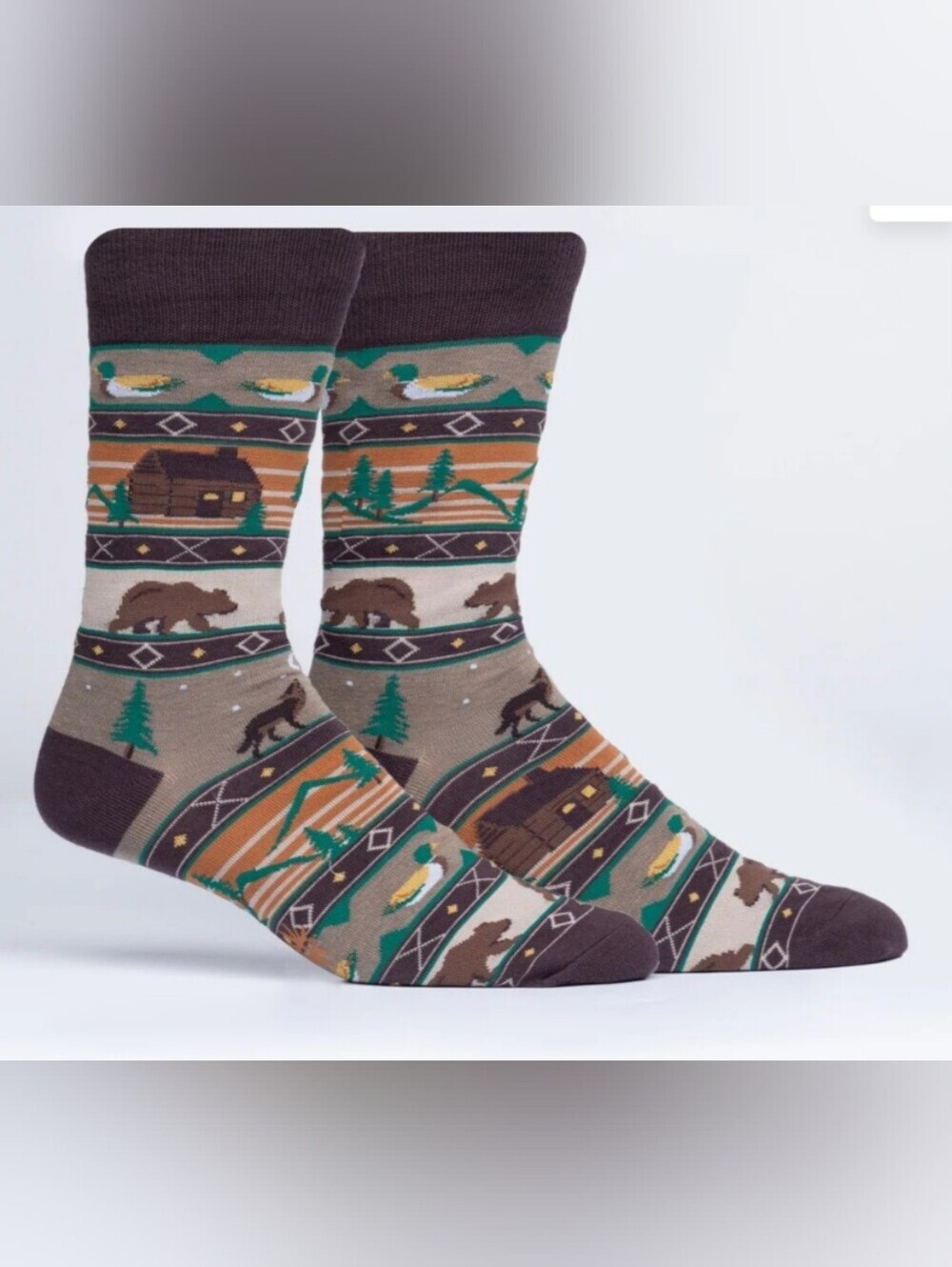 Sock It To Me Cabin Life Socks Bear Cabin Crew Socks NWT Outdoorsy Gift